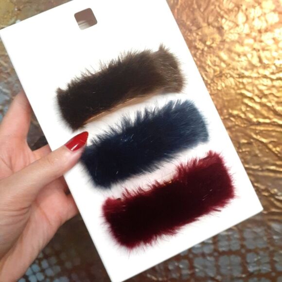 Zara Nwt Limited Edition Faux Fur Cuff Bracelets - Picture 1 of 11